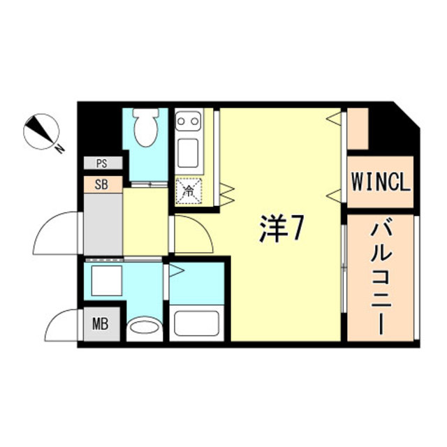 神戸市兵庫区福原町のマンションの間取り