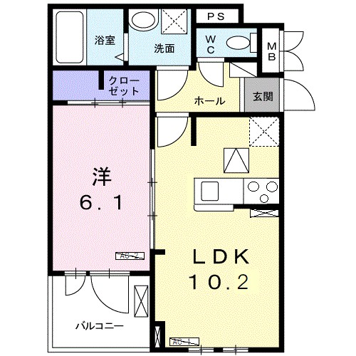 豊中市二葉町のアパートの間取り