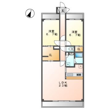 名古屋市昭和区山中町のマンションの間取り