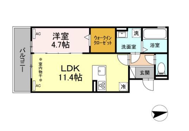 浜松市中央区名塚町のアパートの間取り