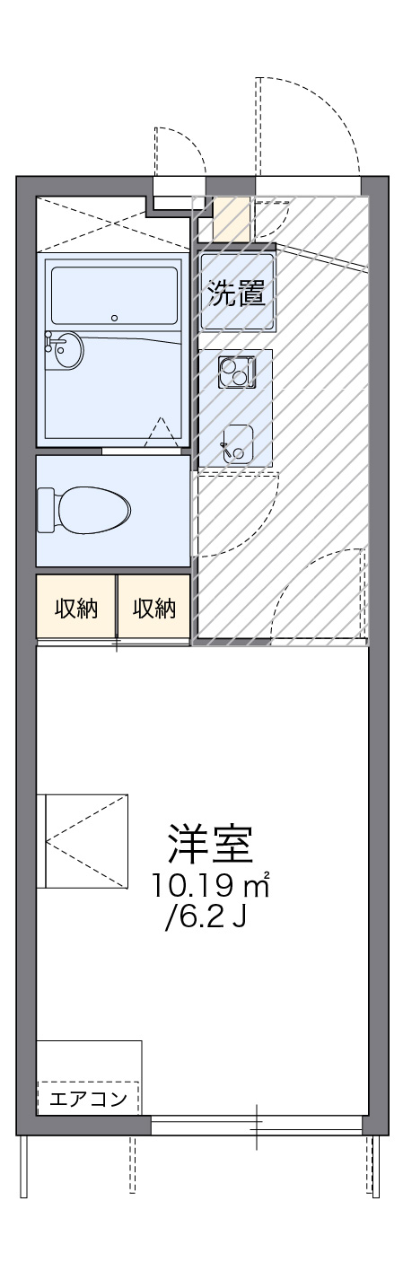 鹿児島市郡元のアパートの間取り