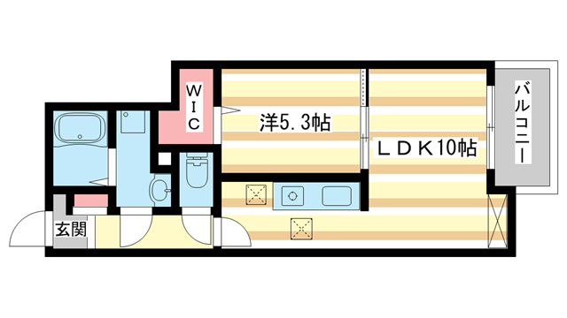 奈良市南京終町のアパートの間取り