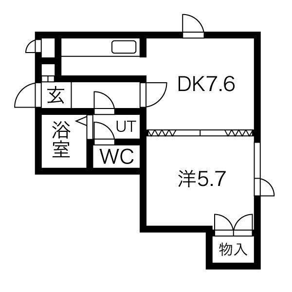 札幌市中央区南十五条西のマンションの間取り