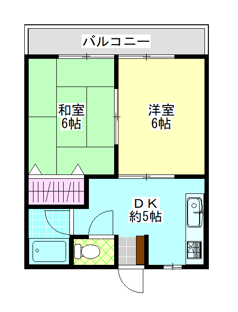 今治市南日吉町のアパートの間取り