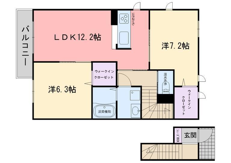 アヴェニール美咲が丘　Ａ棟の間取り