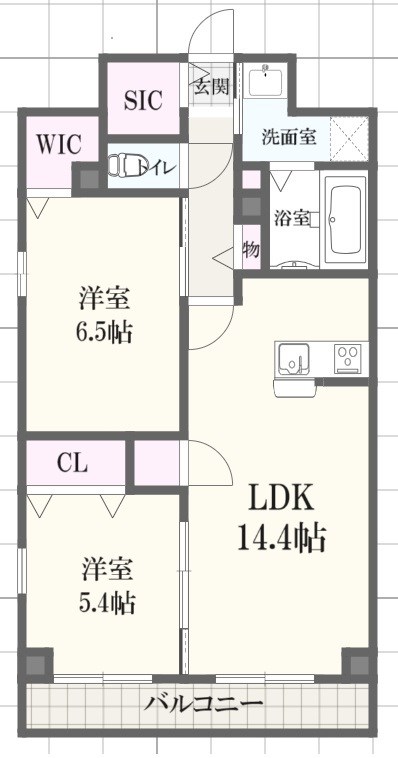 明石市樽屋町のマンションの間取り