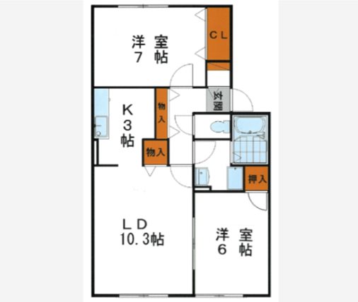 ウィンディーヒルズ Ｂ棟の間取り