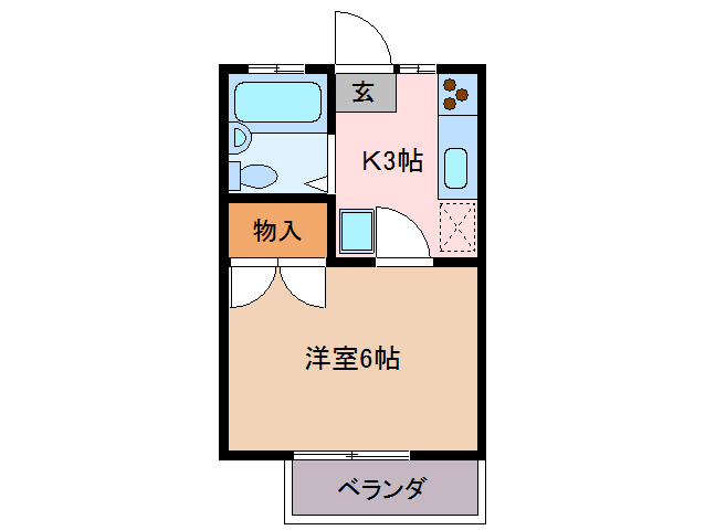 伊勢市中村町のアパートの間取り