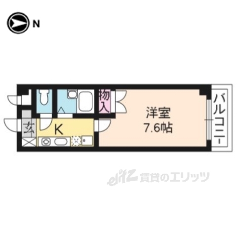 京都市中京区西ノ京職司町のマンションの間取り