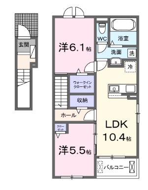 半田市住吉町のアパートの間取り