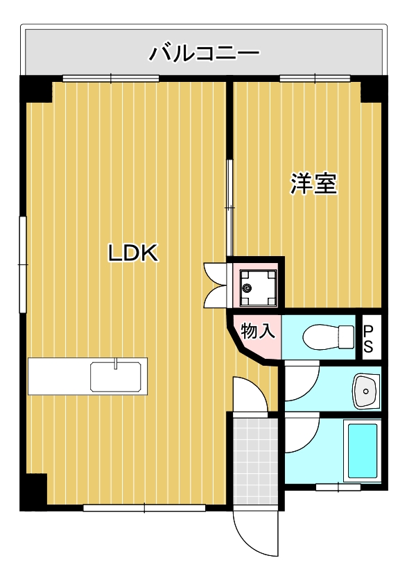 豊中市小曽根のマンションの間取り