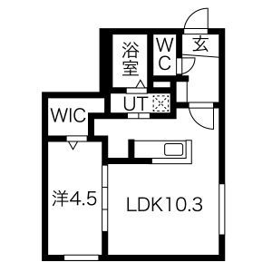 札幌市豊平区月寒西一条のマンションの間取り