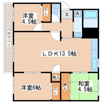 神戸市須磨区高倉台のマンションの間取り