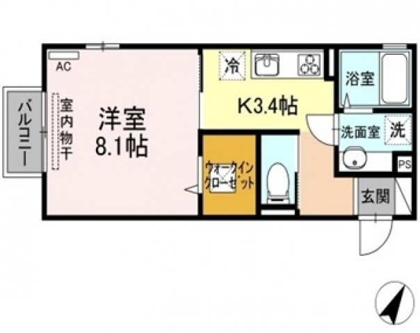 広島市安佐南区伴東のアパートの間取り