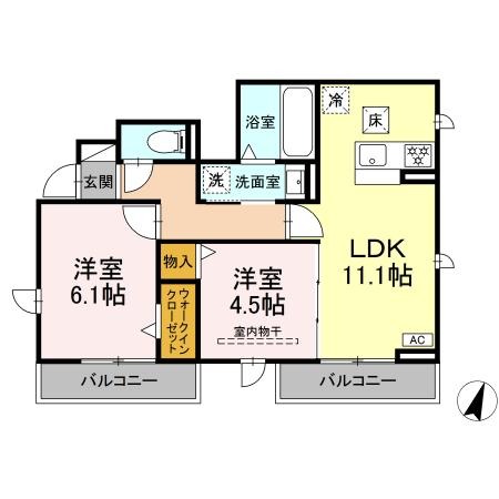 土岐市土岐津町土岐口のアパートの間取り