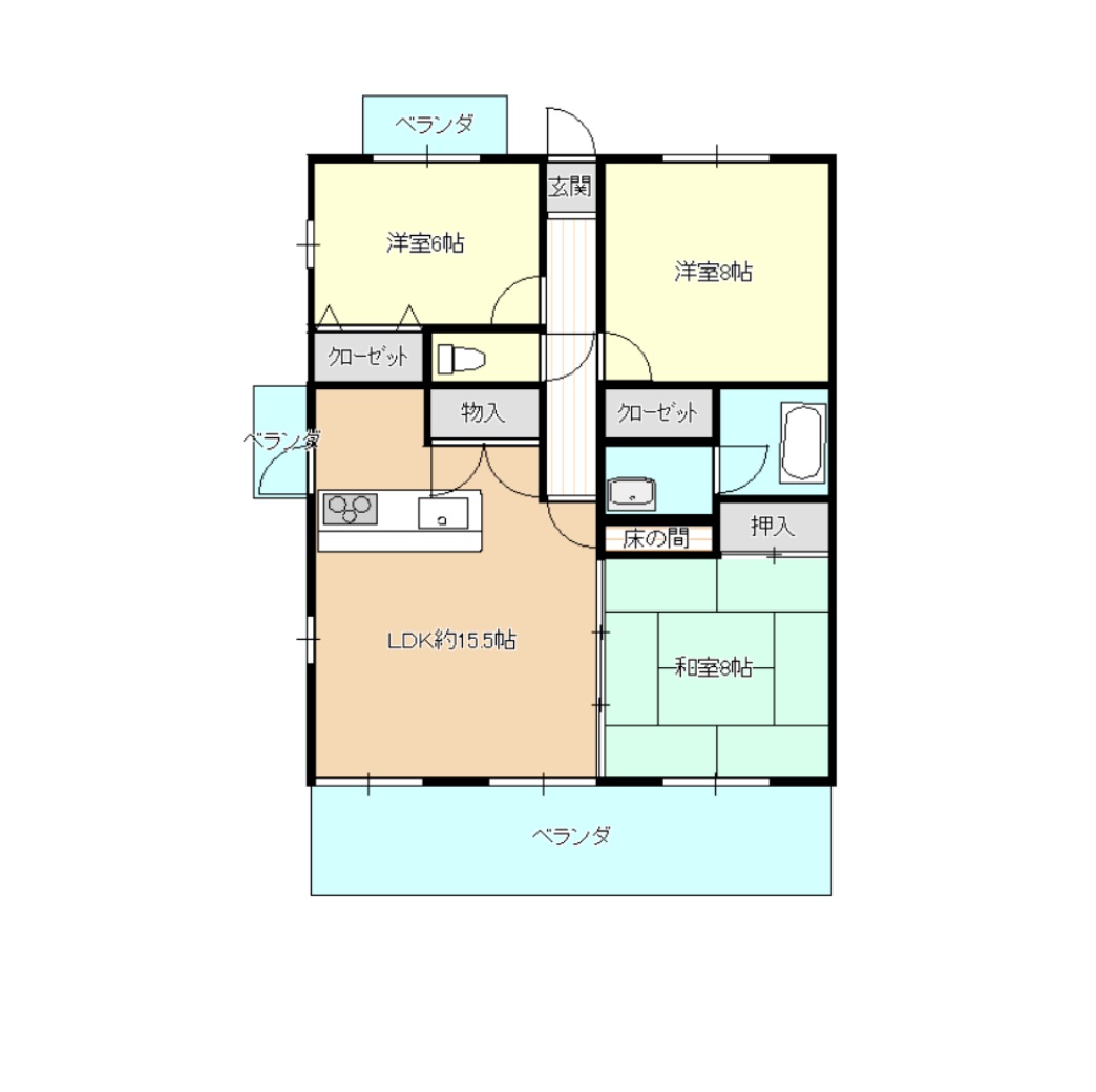 亀川ランドマーク２１の間取り