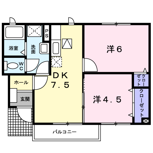 レジデンス　ハナナの間取り