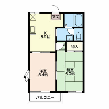 碧南市汐田町のアパートの間取り