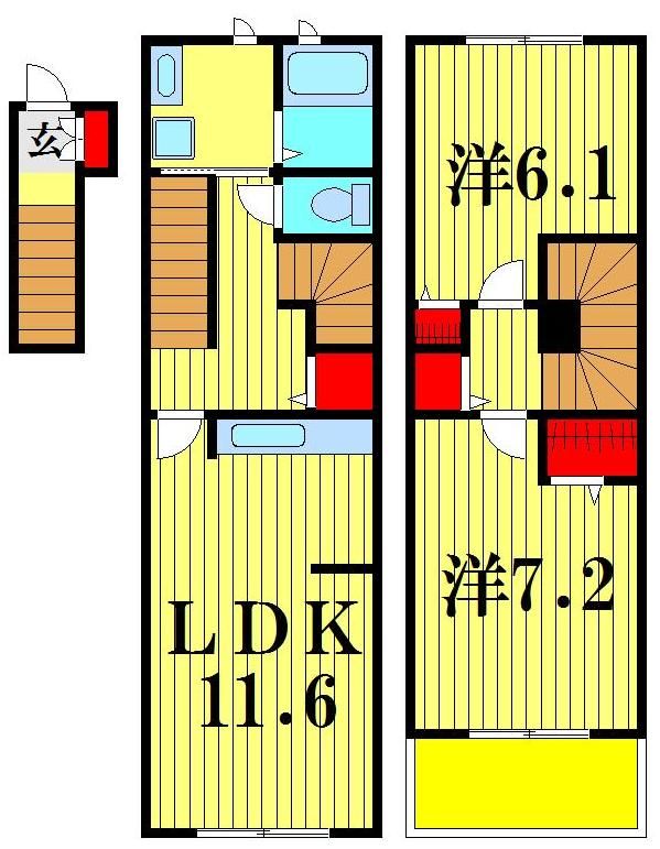 松戸市古ケ崎のアパートの間取り