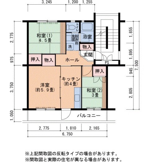 UR泉北桃山台一丁団地24棟の間取り