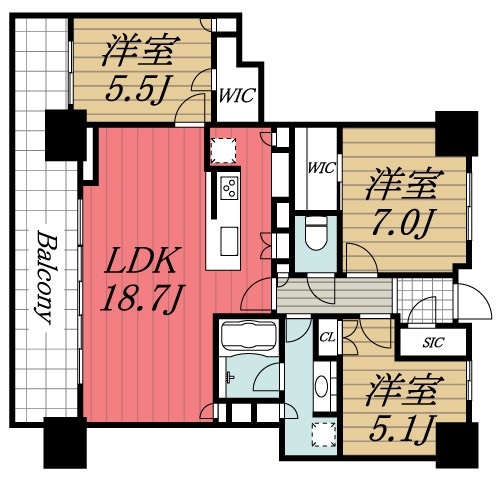 千葉市美浜区若葉のマンションの間取り