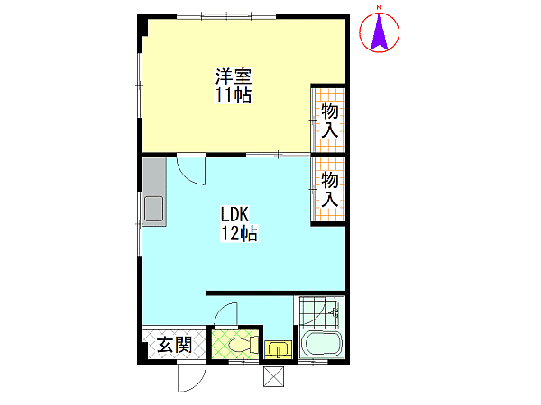 江田島市 3階建 築54年の間取り写真