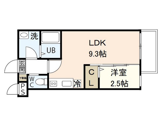 廿日市市本町のアパートの間取り