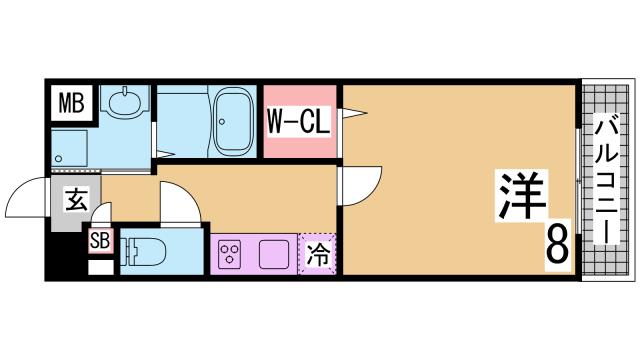 【神戸市須磨区車のマンションの間取り】