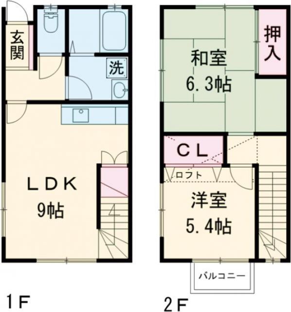 新潟市秋葉区川口のアパートの間取り