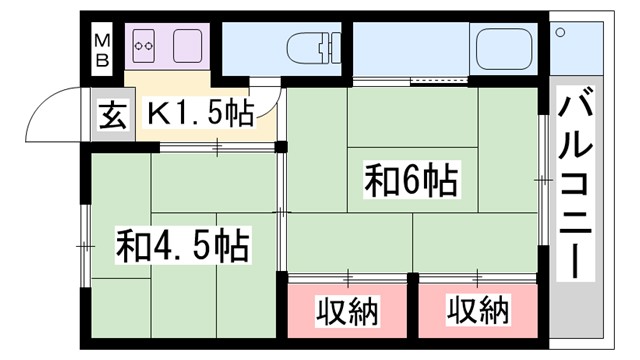 ビレッジハウス西夢前第二の間取り