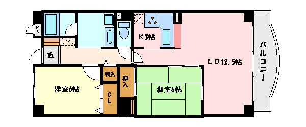 神戸市東灘区住吉本町のマンションの間取り