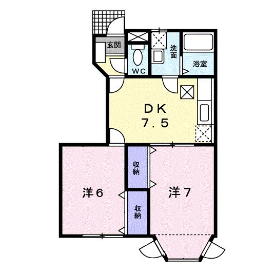 エスポワール寒田Bの間取り