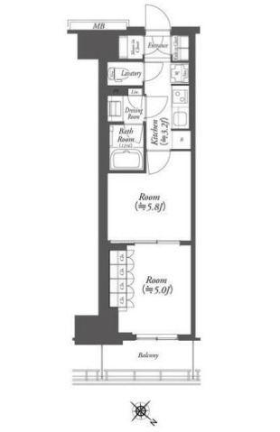 【横浜市中区伊勢佐木町のマンションの居室・リビング】