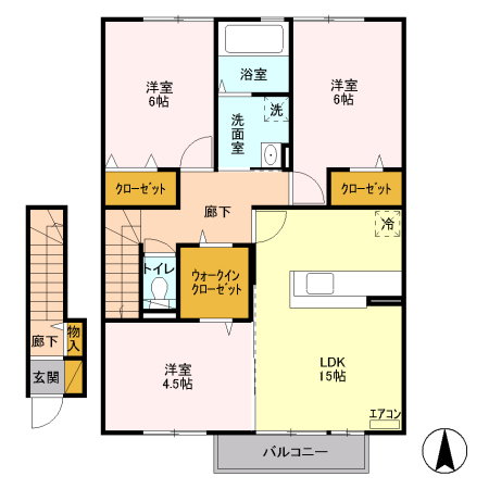 太田市龍舞町のアパートの間取り