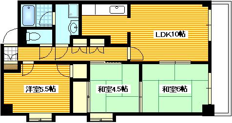 広島市西区高須のマンションの間取り