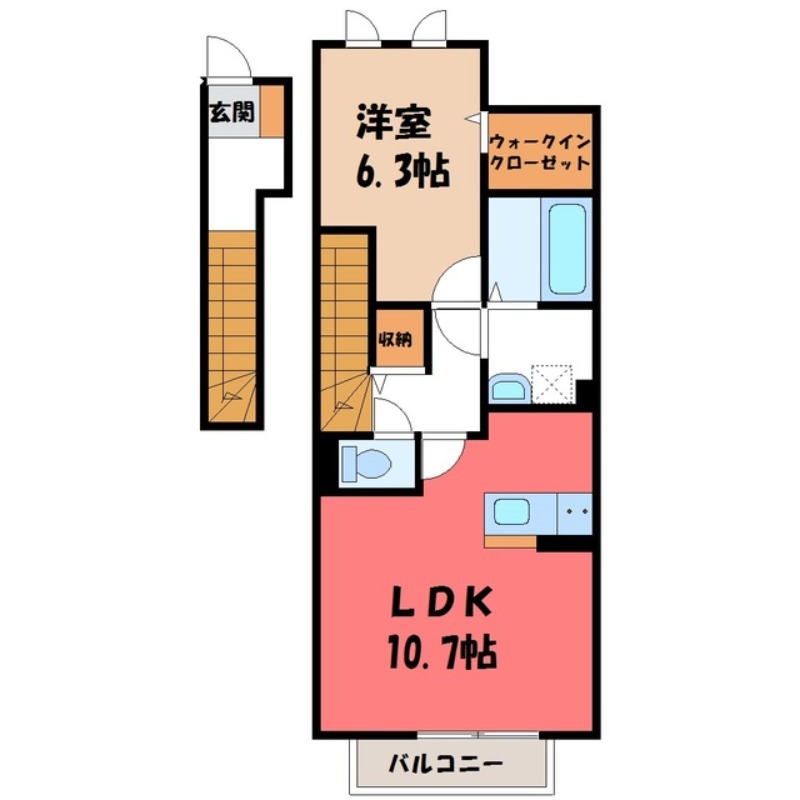 スパローハウス五番舘 Bの間取り