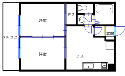 鹿児島市上竜尾町のマンションの間取り