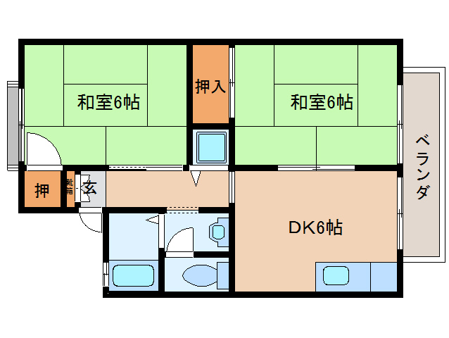 葛城市忍海のアパートの間取り