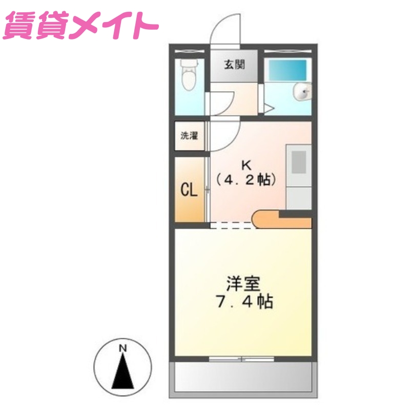 伊勢市楠部町のアパートの間取り