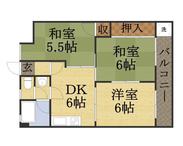 マンション摂陽の間取り