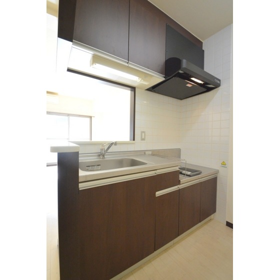 キッチン　２口ガスコンロ設置可能の独立キッチン♪