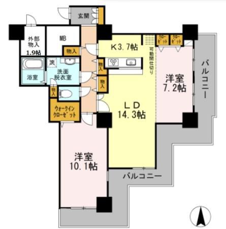 品川シーサイドビュータワー Iの間取り写真