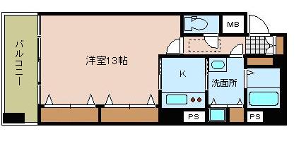 広島市中区小町のマンションの間取り