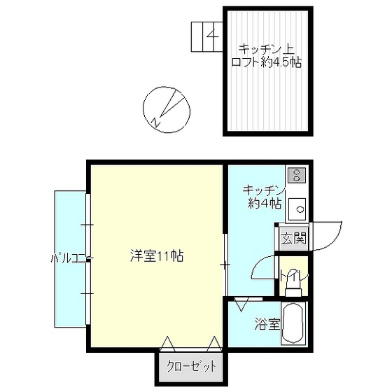 盛岡市盛岡駅西通のアパートの間取り