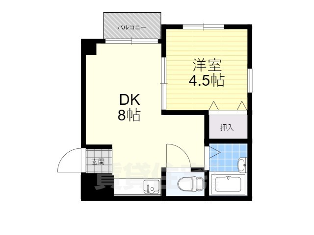 交野市私部西のマンションの間取り