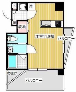 呉市朝日町のマンションの間取り