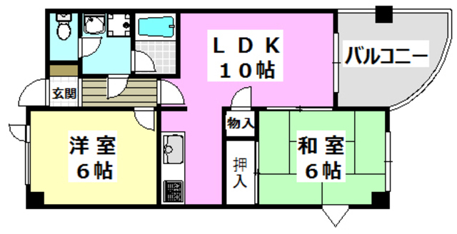 茨木市五十鈴町のマンションの間取り