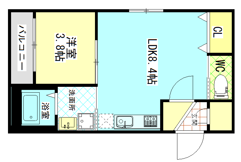 地下鉄谷町線 喜連瓜破駅 徒歩5分 3階建 築5年の間取り写真