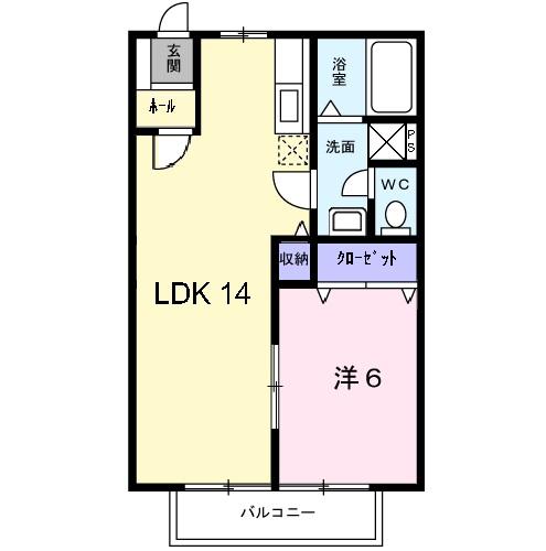 橿原市石川町のアパートの間取り