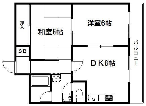 京都市右京区西院高田町のマンションの間取り